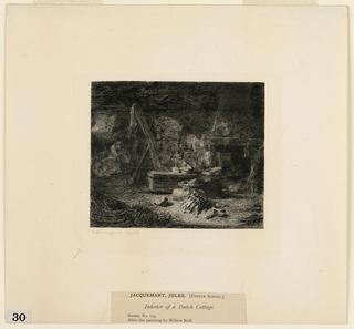 Print, Interior of a Dutch Cottage, from "Etchings of Pictures in the Metropolitan Museum, New York"