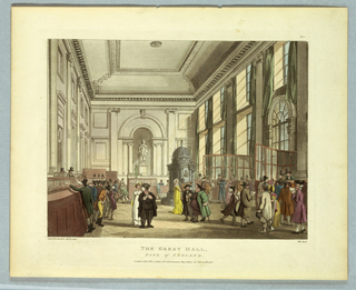 Print, The Great Hall, Bank of England, from "Ackermann's Repository"