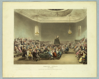 Print, Debating Society, Piccadilly, from "Ackermann's Repository"