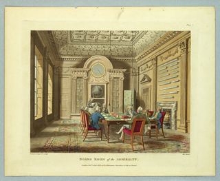Print, Board Room of the Admiralty, from "Ackermann's Repository"