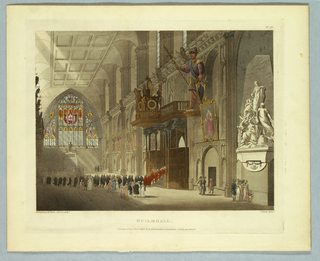 Print, Guildhall, from "Ackermann's Repository"