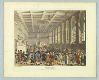Print, The Long Room, Custom House, from "Ackermann's Repository"