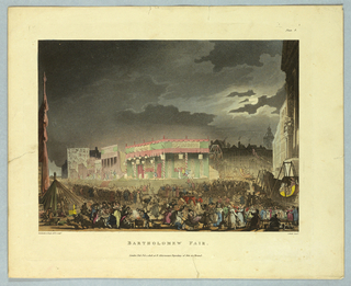 Print, Bartholomew Fair, from "Ackermann's Repository"