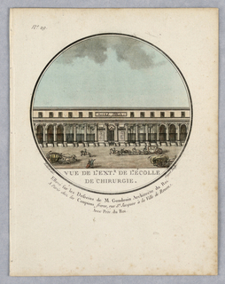 Print, Exterior of the School of Chemestry, Plate 29 of Vues Pittoresques de Principaux édifices de Paris