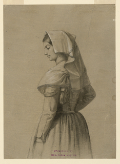 Drawing, A peasant woman from the neighborhood of Rome