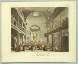 Print, The Roman Catholic Chapel, Lincolns Inn Fields, from "Ackermann's Repository"