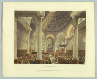 Print, St. Stephan's Walbrook, from "Ackermann's Repository"