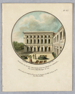 Print, House of Mademoiselle de Colange, Plate 85 from "Vues Pittoresques des Principaux Édifices de Paris"