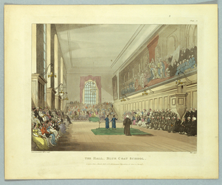 Print, The Hall, Blue Coat School, from "Ackermann's Repository"