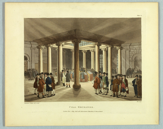 Print, Coal Exchange, from "Ackermann's Repository"