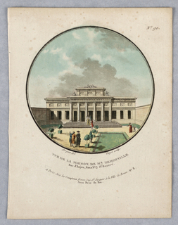 Print, House of Mr. Demonville, Plate 90 from "Vues Pittoresques des Principaux Édifices de Paris"