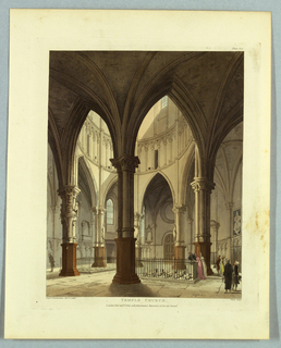 Print, Temple Church, from "Ackermann's Repository"