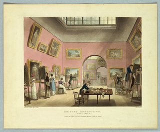 Print, British Institution, Pall Mall, from "Ackermann's Repository"