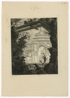 Print, Tombeau monumental en forme d'Arc de Triomphe