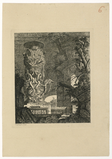 Print, Vase monumental reposant sur un enroulement de serpents