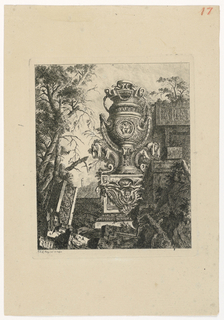 Print, Vase monumental avec deux monstres marins