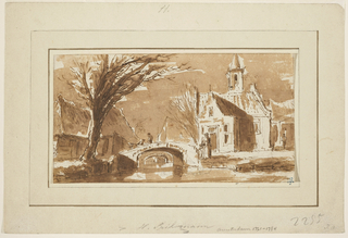 Drawing, Town on a Canal