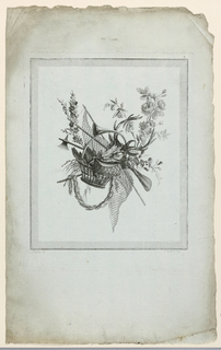 Print, Trophy with Implements of the Hunt, Plate 2 from "Suite de Trophées de chasse," Suite VI