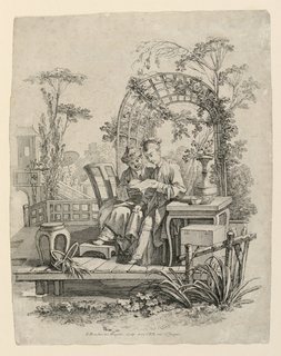 Print, Man and Woman Reading