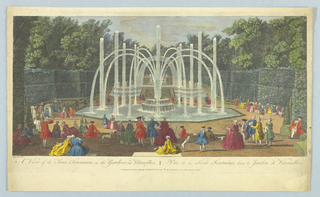 Print, A View of the Three Fountains in the Gardens at Versailles