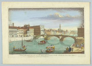Print, A View of Florence on the Side of Arno and of Trinity Bridge
