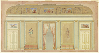 Drawing, Design for an entrance wall to a music or dance hall