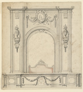 Drawing, Elevation of a Bed Alcove for Philippe, Duc d'Orléans, The Regent