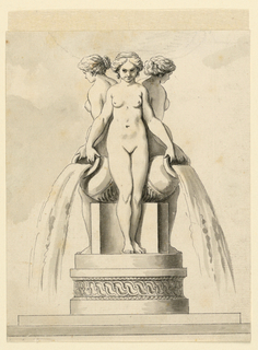 Drawing, Design for a Fountain