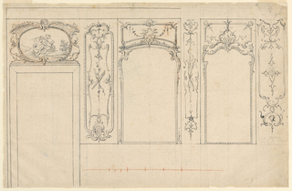 Drawing, Elevation of a Wall with Alternative Suggestions