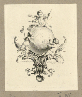 Print, A Globe, Cupid, and Children