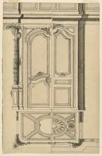 Drawing, Design for a door of an organ loft
