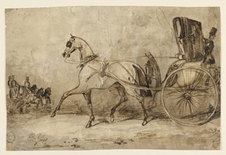 Drawing, A Horse and Carriage