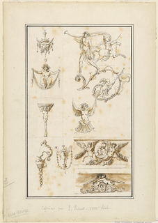 Drawing, Designs for Ornamental Arabesque Motifs