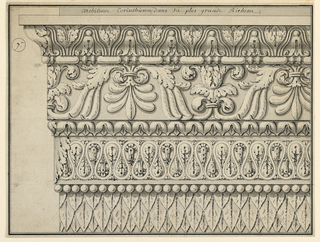 Drawing, Design for an architrave
