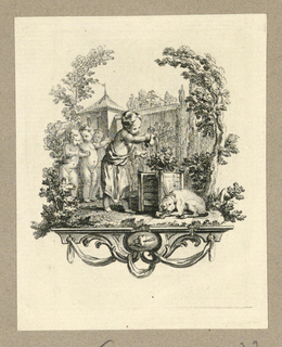 Print, Child Watering a Plant