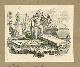 Print, A Boy Looking at Another Lying in the Grave