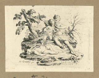 Print, Cupid Having Cupid Eat the Heart of a Boy, Which She Has Cut Out