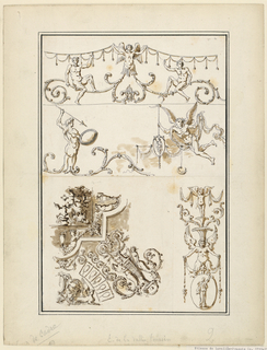 Drawing, Five Motifs for Ornamental Arabesques