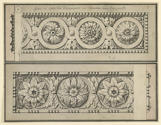 Drawing, Design for two friezes
