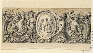 Drawing, Design for carved panel