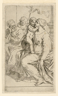 Print, The Holy Family with Saint John