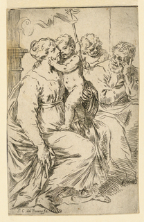 Print, The Holy Family with Saint John