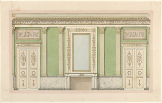 Drawing, Design for a salon entrance wall