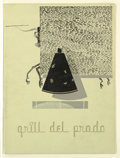 Drawing, Bull Behind Screen, Grill Del Prado