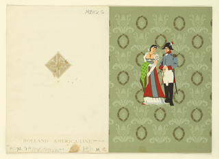 Drawing, Front and Back of Large Figure, Holland America Line, First Class