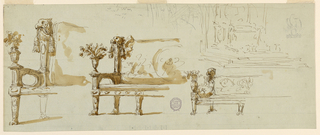 Drawing, Designs for a Bench