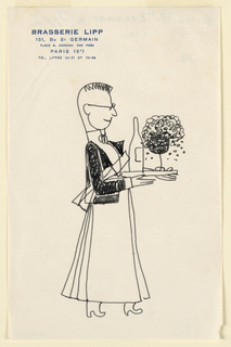 Drawing, Brasserie Lipp I: Waiter