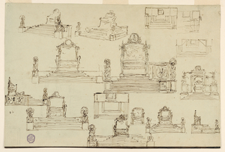 Drawing, Fifteen Sketches for a Throne