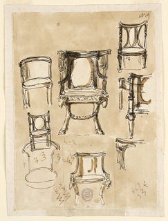 Drawing, Designs fpr Chairs