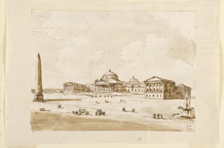 Drawing, Design for a Square with a Palace